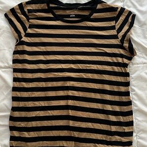 Universal Thread Black and Tan Striped Tee